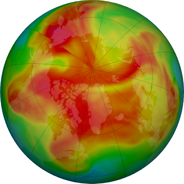 Arctic ozone map for 24 March 2018